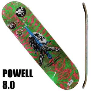 オープニングセールPOWELL PERALTA/パウエルペラルタ スケートボード デッキ SKULL&amp;SWORD PINK/GREEN 8.0x31.45 スケボー