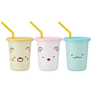 スケーター ストロー付きタンブラー 3個セット プラスチック 蓋付きコップ ふた付きコップ SIH3ST すみっコぐらし すみっこ ぐらし 女の子 女子