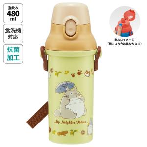 水筒 直飲み プラスチック 大容量 480ml 食洗機対応 キッズ 幼児 ワンタッチ skater スケーター PSB5SANAG となりのトトロ totoro スタジオジブリ 女性