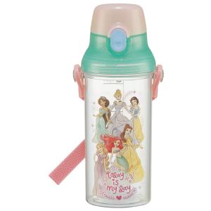 スケーター ドリンク マーカー ボトル 480ml 水筒 直飲み 水分補給 メモリ付き クリア 透明 skater PSB5TRC ディズニー プリンセス 23年 女の子 女子