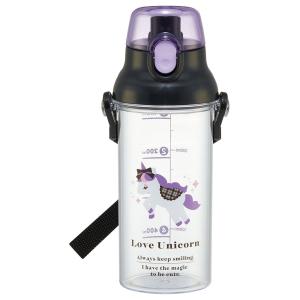 ドリンク マーカー ボトル 480ml 水筒 直飲み 水分補給 メモリ付き 透明 スケーター skater PSB5TRC ラブ ユニコーン かわいい 女の子 女子
