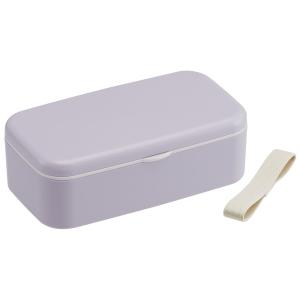 箸付き 弁当箱 600ml 1段 ランチボックス お弁当 16.5cm 大人 子供 バイオマス スケーター skater PLB6HB セピア カラー ラベンダー 紫 むらさき