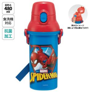 スケーター 水筒 480ml 抗菌直飲プラボトル スパイダーマン25