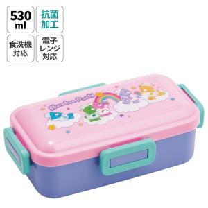 弁当箱 大人 一段 仕切り 食洗機 レンジ 対応 抗菌 日本製 容量 530ml スケーター skater PFLB6AG ロック Care Bears ケアベア くま カラフル キャラクター
