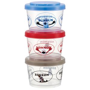 ジョイント式 薄肉保存容器 3個セット 保存容器 お弁当箱 おしゃれ 電子レンジ対応 skater スケーター SIJ3 パペットスンスン スンスン ノンノン ゾンゾン