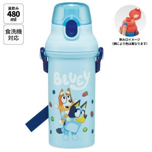 スケーター 水筒 直飲み 大容量 480ml ワンタッチ プラスチック 食洗機対応 キッズ 幼児 skater PSB5SAN ブルーイ Bluey グッズ ビンゴ キャラクター