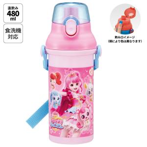 スケーター 水筒 直飲み 大容量 480ml ワンタッチ プラスチック 食洗機対応 キッズ 幼児 skater PSB5SAN ティニピン シークレット キャッチ！ティニピン グッズ