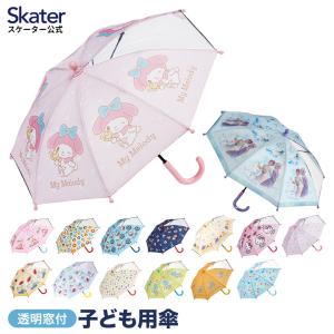 子供 傘 35cm 手開き 透明窓付 2歳 3歳 スケーター UB0 キャラクター 子供用 レイングッズ アナ雪 プリンセス トイストーリー キティ おさるのジョージ｜skater-koshiki