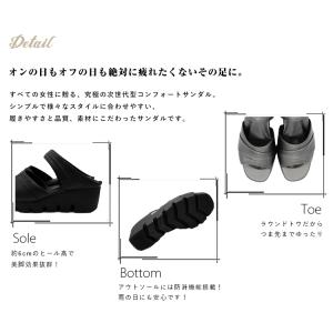 サンダル レディース 厚底 クッション ミュー...の詳細画像2