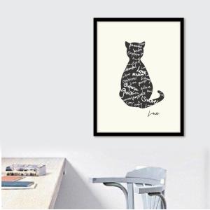 アートポスター 黒 猫 ネコ 北欧 デザインA...の詳細画像1