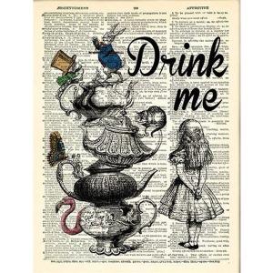 額付 アートポスター アートフレーム 不思議の国のアリスお茶会 ティー