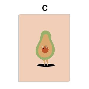 アートポスター アートフレーム おしゃれ 絵画 北欧 果物アボカド デザインNO-c A4 A3 A2【追加注文なしで、直ぐ飾れる額付】｜スケッチ