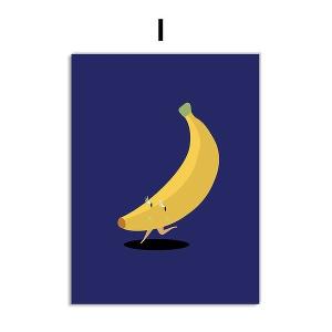 アートポスター アートフレーム おしゃれ 絵画 北欧 果物バナナ デザインNO-i A4 A3 A2【追加注文なしで、直ぐ飾れる額付】