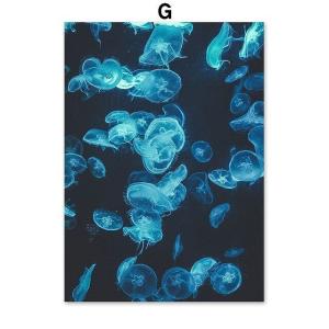 額付 アートポスター アートフレーム おしゃれ 絵画 海シリーズ クラゲ