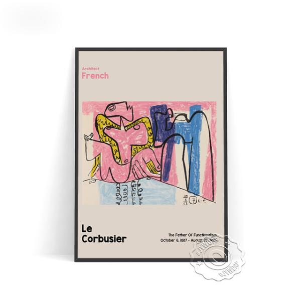額付 アートポスター アートフレーム おしゃれ 絵画 壁 ルコルビュジエ 抽象画 デザインNO-E【...