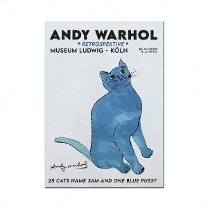 アンディ・ウォーホル アルミ額装ポスター-青い猫1954年(300×380