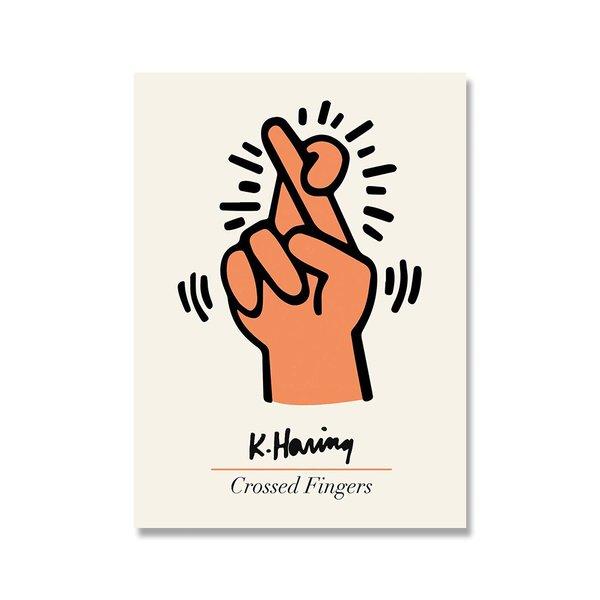 額付 アートポスター アートフレーム おしゃれ 絵画 壁 キースへリング fingers デザインN...