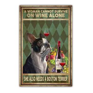 ポスター おしゃれ 額付 アートポスター ヴィンテージ風イラスト犬