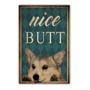 ポスター おしゃれ 額付 アートポスター ヴィンテージ風イラスト犬