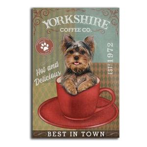 ポスター おしゃれ 額付 アートポスター ヴィンテージ風イラスト犬