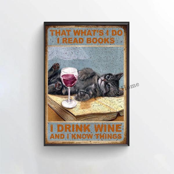 額付 アートポスター アートフレーム おしゃれ 絵画 壁 猫 ネコ  ワイン 本 デザインNO-E【...