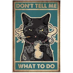 額付 アートポスター アートフレーム ヴィンテージイラスト猫 ネコ  タバコ デザインNO-31【追加注文なしで、直ぐ飾れる額付】