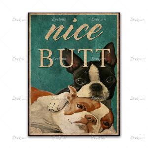 ポスター おしゃれ 額付 アートポスター ヴィンテージ風イラスト犬