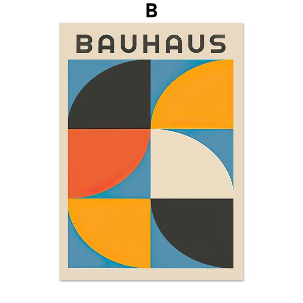 おしゃれ 額付 アートポスター絵画 壁 バウハウス ポスター カラフル 抽象画 デザインNO-B【追...