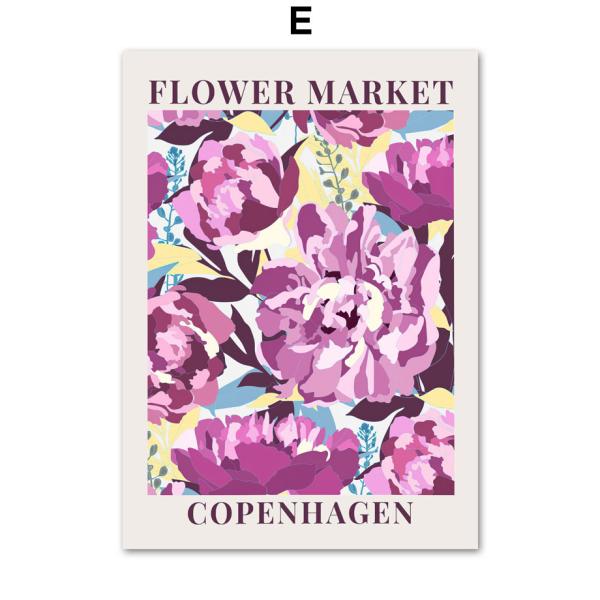 額付 アートポスター アートフレーム 壁 フラワーマーケット 絵 コペンハーゲン デザインNO-E【...