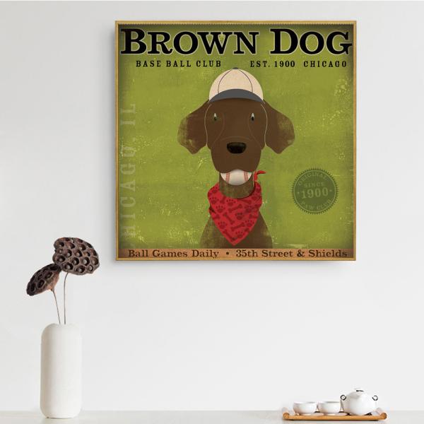 額付 アートポスター アートフレーム おしゃれ 絵画 壁 犬 ブラウン デザインNO-M【追加注文な...