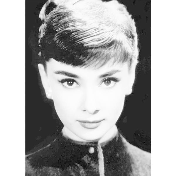 額付 アートポスター アートフレーム オードリーヘップバーン モノクロ写真デザインNO-2 A4 A...