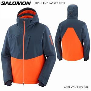 23-24 SALOMON サロモン HIGHLAND JACKET M CARBON/Fiery Red+EDGE PANT M CARBON｜ski-exciting