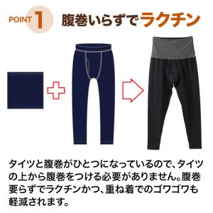 腹巻付き タイツ ロング 備長炭入り ズボン下...の詳細画像3