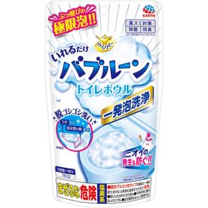 アース製薬 らくハピ いれるだけバブルーン トイレボウル トイレ掃除 180g｜トイレ 掃除 泡 洗剤 除菌｜skin100