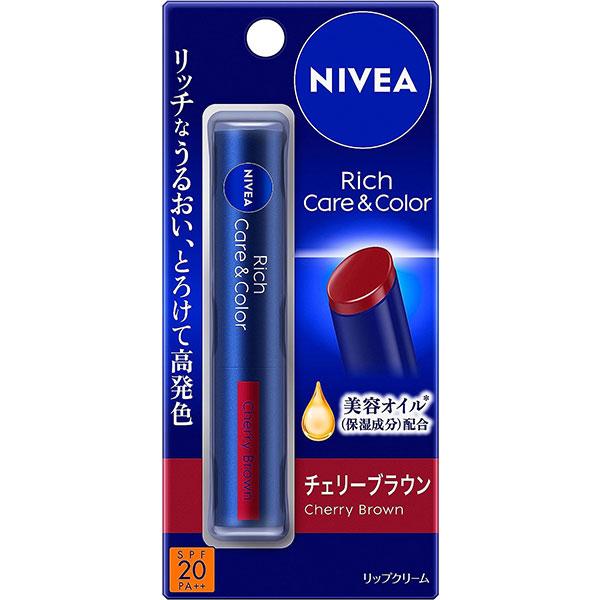 花王 ニベア リッチケア＆カラーリップ チェリーブラウン 2g