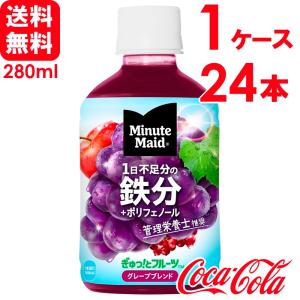 ミニッツメイド ぎゅっ！とフルーツ グレープブレンド 鉄分 280ml PET 24本×1ケース 送料無料