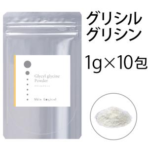 スキンロジカル　グリシルグリシン パウダー　1ｇ×10包入　化粧品原料パウダー　化粧水精製ボトル付｜skinlogical