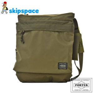 ポーター　フォース　ショルダーバッグ　855-05901　カーキ　吉田カバン PORTER FORCE ショルダー 斜め掛け 薄マチ 縦型｜skipspace