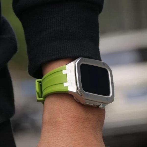 Apple Watch アップルウォッチ カラバリ豊富 ハイブリットデザイン バンパーケース+シリコ...