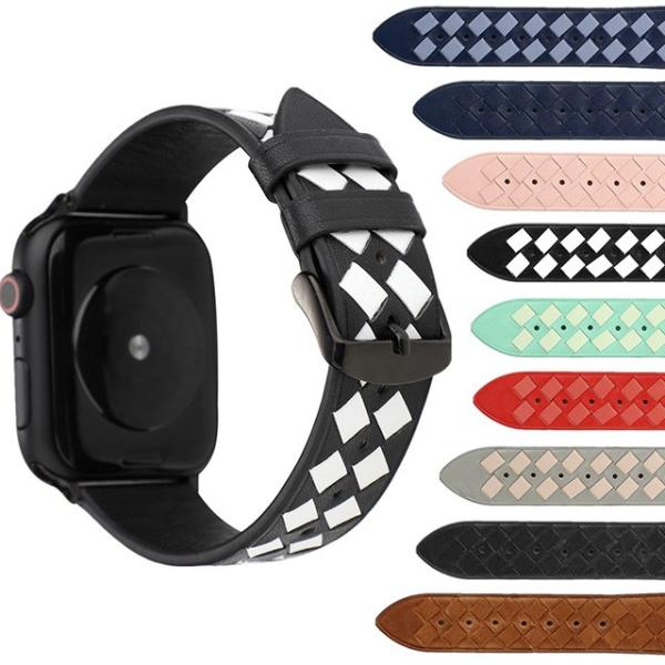 アップルウォッチ バンド 替えベルト 編み込みが可愛いソフトレザー Apple Watch belt...