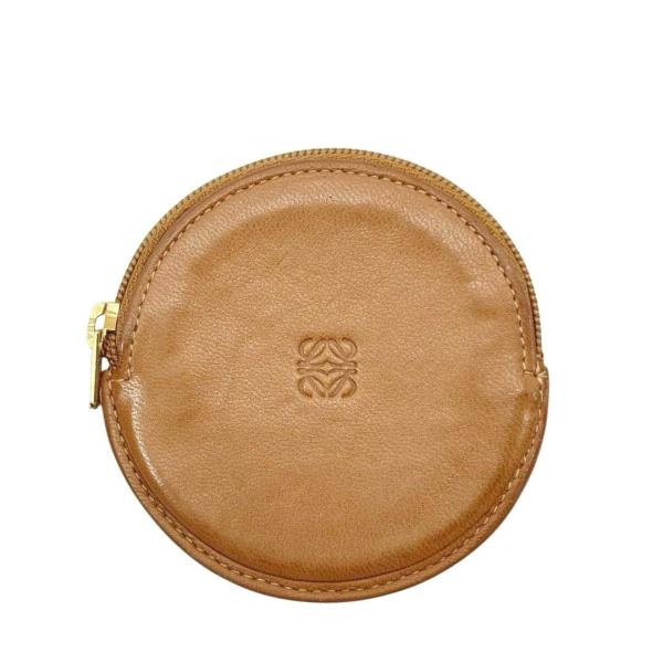 LOEWE ロエベ コインケース アナグラム レザー ライトブラウン/ゴールド金具