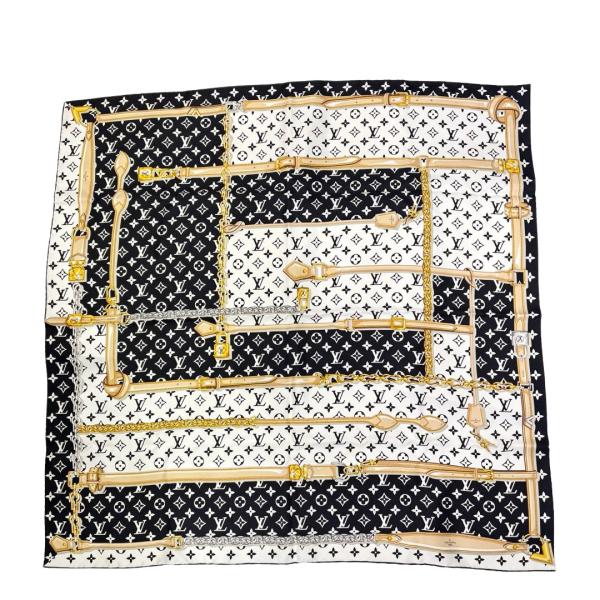 LOUIS VUITTON ルイヴィトン スカーフ カレ・モノグラム コンフィデンシャル シルク ノ...