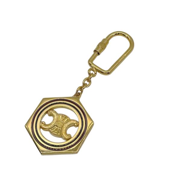 CELINE セリーヌ ヴィンテージキーホルダー マカダム ゴールド イタリア製