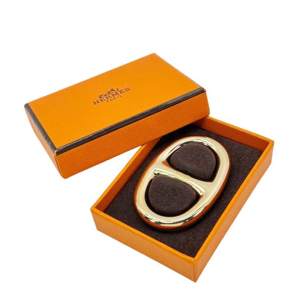 HERMES エルメス スカーフリング90 シェーヌダンクル メタル ゴールド
