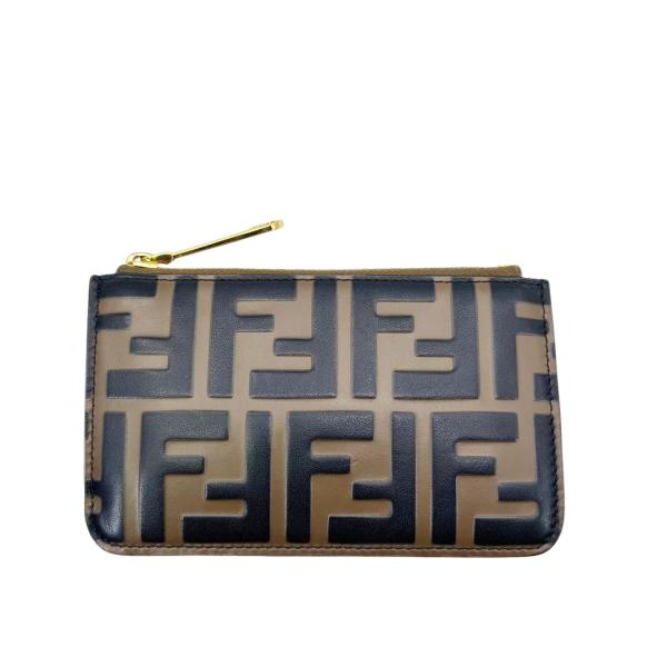 FENDI フェンディ フラグメントケース カードケース コインケース エフイズ FF柄 レザー ブ...