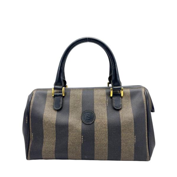 FENDI フェンディ ミニボストンバッグ ハンドバッグ ペカン PVC ブラック ブラウン