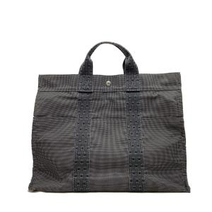 HERMES エルメス エールラインMM トートバッグ キャンバス グレー