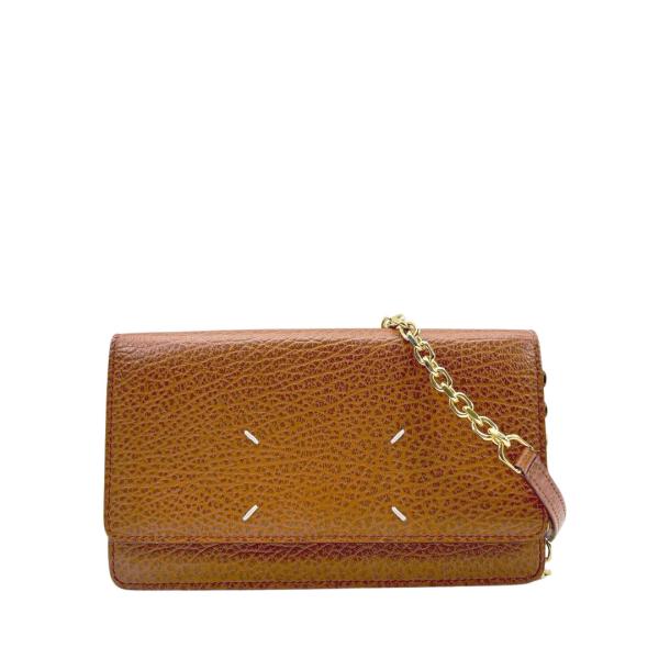 Maison Margiela メゾンマルジェラ チェーンウォレット 長財布 レザー ブラウン/ゴー...