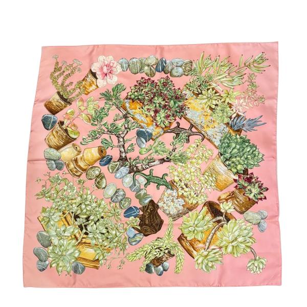 HERMES エルメス スカーフ カレ90 『JARDIN SECRET(秘密の庭)』 シルク ピン...