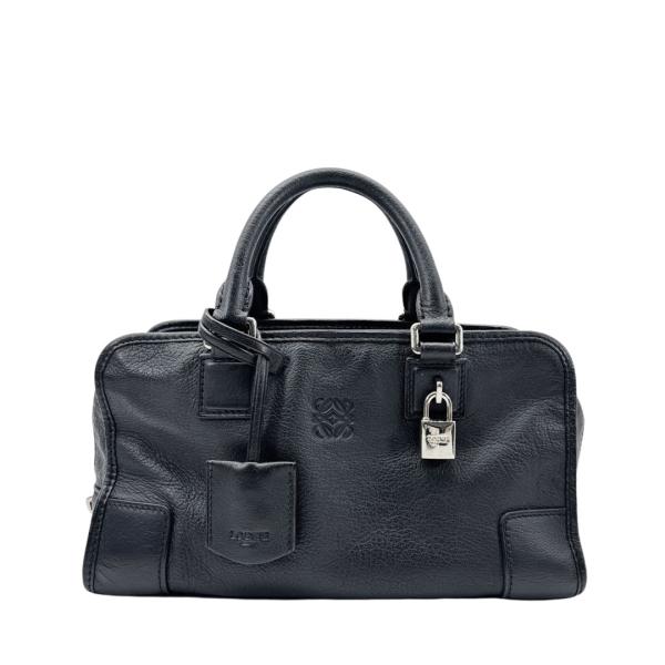 LOEWE ロエベ アマソナ28 ハンドバッグ レザー ブラック/シルバー金具